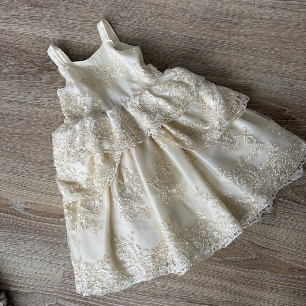 Chasing Fireflies ivory romantic flower girl dress